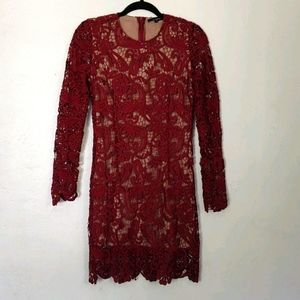 Olivaceous crochet lace dress size Med
